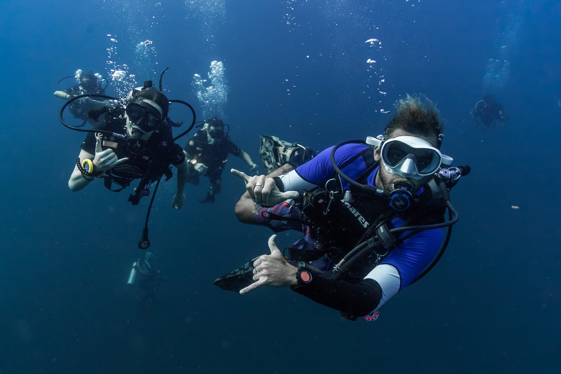 Certified divers on a fun dive in Koh Tao
