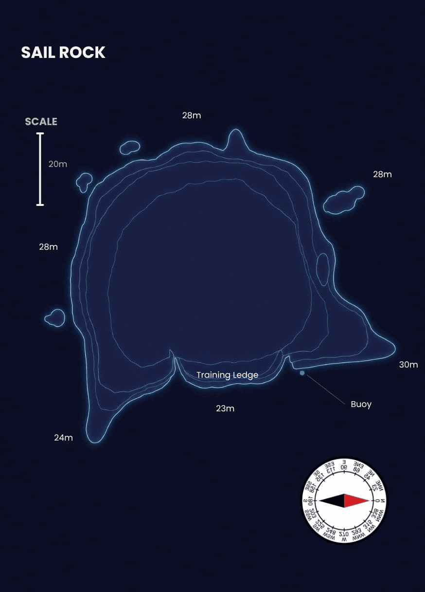 Sail Rock (Hin Bai) dive site map